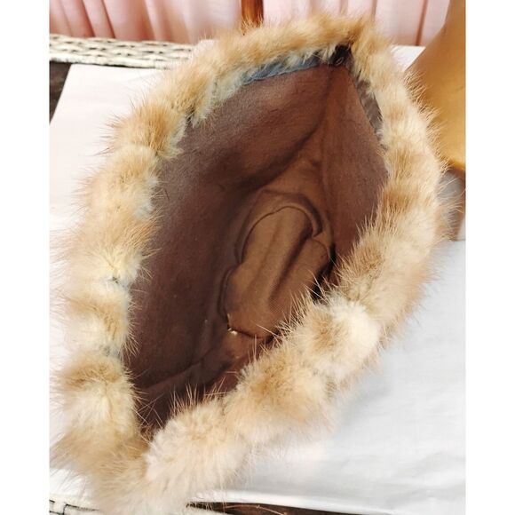 50s 60s Vintage Blonde Mink Fur Pillbox or Toque Hat - Picture 5 of 5